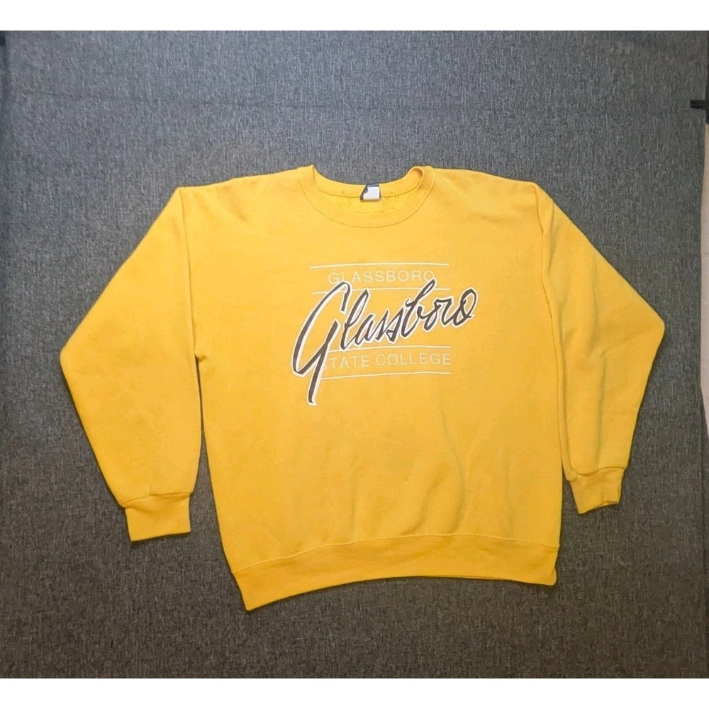 Vintage Jansport Glassboro State College Sweatshirt Yellow XL Unisex Made in USA